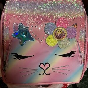 Rainbow Sequin cat backpack NWT